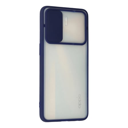 Oppo Reno  Lite Kılıf Palm Buzlu Kamera Sürgülü Silikon - Lacivert