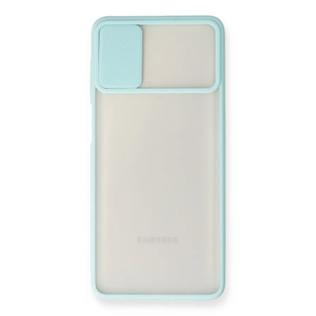Samsung Uyumlu Galaxy M Kılıf Palm Buzlu Kamera Sürgülü Silikon - Turkuaz