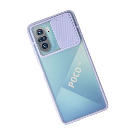 Xiaomi Uyumlu Poco F Kılıf Palm Buzlu Kamera Sürgülü Silikon - Lila