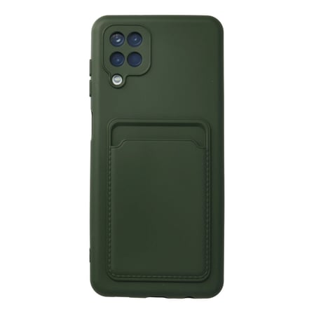 Samsung Galaxy A12 Kılıf Kelvin Kartvizitli Silikon - Koyu Yeşil