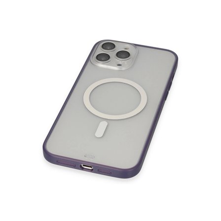 Apple Uyumlu İphone Pro Kılıf Grand Magneticsafe Kapak - Mor