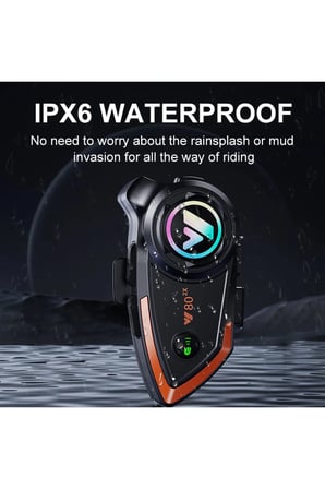 Yeni Model Y80-2x Motosiklet İntercom 2 Kişilik Bağlantı Rgb Işıklı Bluetooth Kulaklık Seti