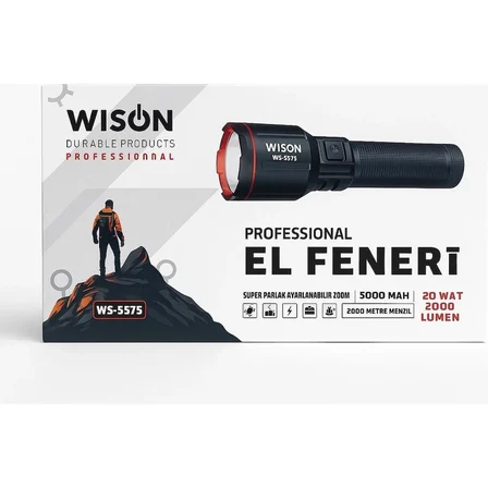 Wison Ws-5575 Profesyonel El Feneri İle Karanlığa Meydan Okuyun 20w Güç, 2000 Lümen Parlaklık Ve 2 K