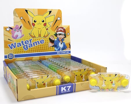 Pikachu Baskılı Sulu Oyun - Şeffaf Gövdeli Dikdörtgen El Konsolu Su Oyunu Alk3990