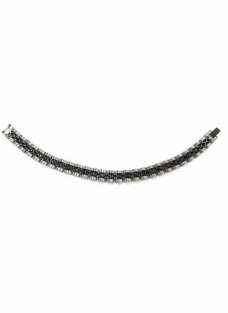 Rodyum-siyah Çelik  Erkek Çelik Bileklik Boy 21.5 Cm / En 1.0 Cm  - Ebl0046