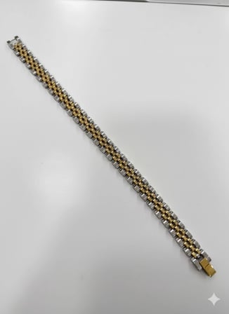 Rodyum Çelik  Erkek Çelik Bileklik Boy 21.5 Cm / En 1.0 Mm  - Ebl0051