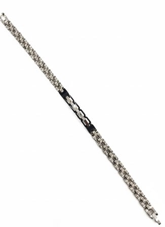 Rodyum-siyah Çelik  Erkek Çelik Bileklik Boy 21.5 Cm / En 0.6 Mm - Ebl0075