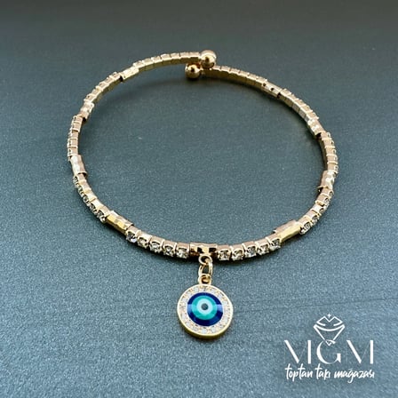 Zirkon Taşlı Nazar Boncuklu Bileklik - Kbl0009