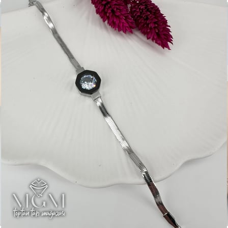 Rodyum Çelik Bileklikler 17+5 Cm Uzatma Payı - Kbl0135
