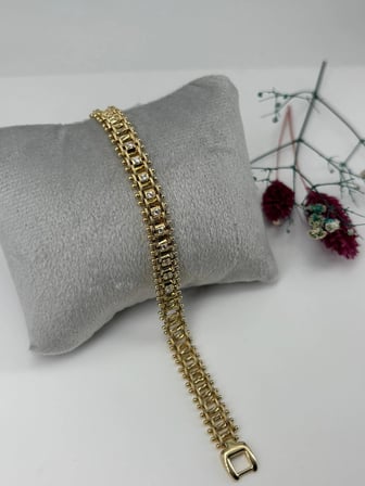 Zirkon Taşlı Pirinç Zirkon Bileklikler 19 Cm  - Kbl0344
