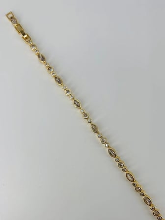 Zirkon Taşlı Pirinç Bileklikler 17+2 Cm  - Kbl0378