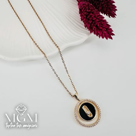Zirkon Taşlı Zincir : Çelik Çelik Kolye 40+5 Cm - Kl0240