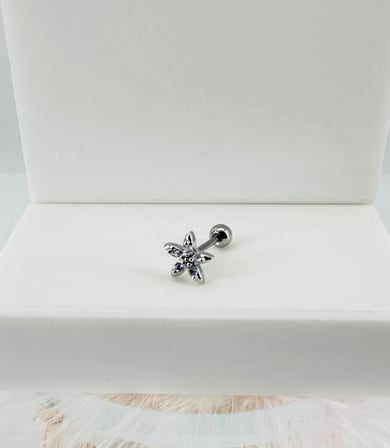 Rodyum Zirkon Taşlı Uç Kısmı : Pirinç Kıkırdak Bar Uzunluğu : 6 Mm / Bar Kalınlığı 0.8 Mm / Top Boyu