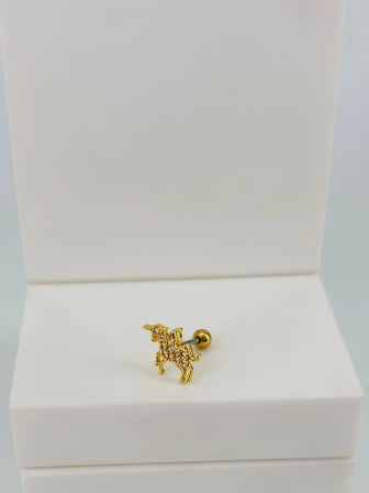Zirkon Taşlı Uç Kısmı : Pirinç Kıkırdak Bar Uzunluğu : 6 Mm / Bar Kalınlığı 0.8 Mm / Top Boyu 3 Mm  