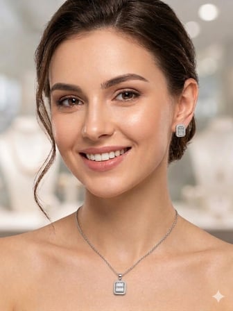 Rodyum Zirkon Taşlı Zincir : Çelik Ürünler 40+5 Cm - Set0039