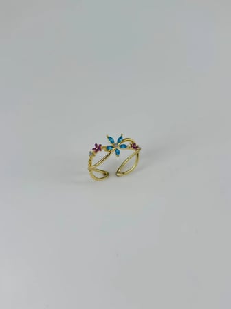 Ayarlanabilir   Zirkon Taşlı Pirinç Bijuteri Yüzük - Yz0188-1