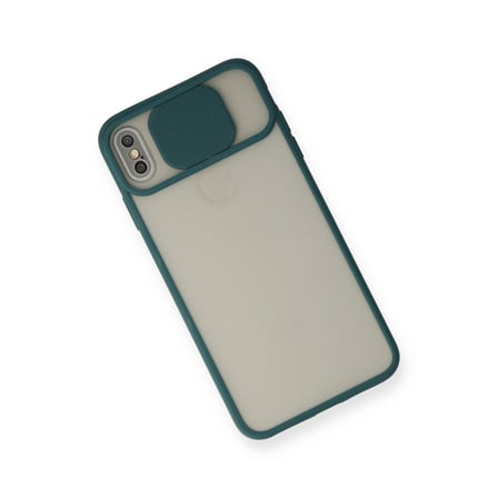 Apple İphone Xs Max Kılıf Palm Buzlu Kamera Sürgülü Silikon - Yeşil