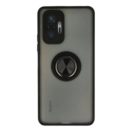 Xiaomi Uyumlu Redmi Note 10 Pro Kılıf Montreal Yüzüklü Silikon Kapak - Siyah