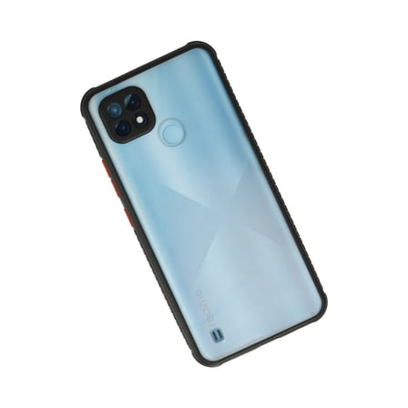 Realme C21 Kılıf Miami Şeffaf Silikon - Siyah