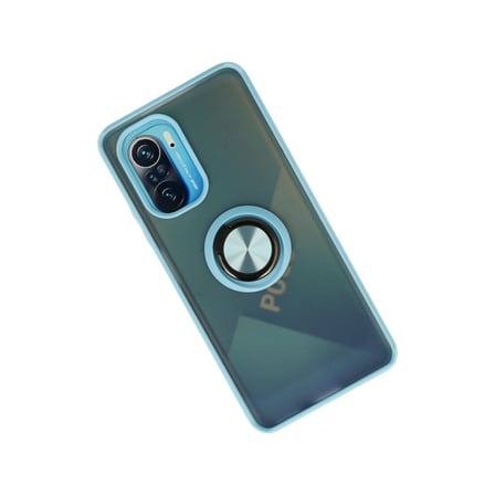Xiaomi Uyumlu Redmi K40 Kılıf Montreal Yüzüklü Silikon Kapak - Buz Mavi