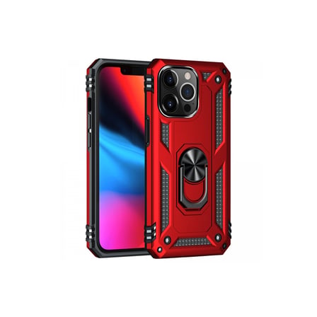 Apple Uyumlu İphone 13 Pro Max Kılıf Sofya Yüzüklü Silikon Kapak - Kırmızı