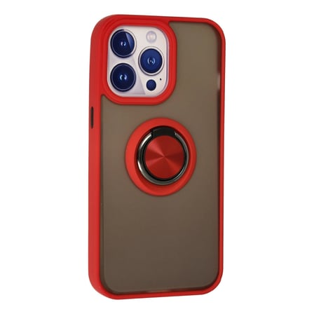 Apple Uyumlu İphone 13 Pro Kılıf Montreal Yüzüklü Silikon Kapak - Kırmızı