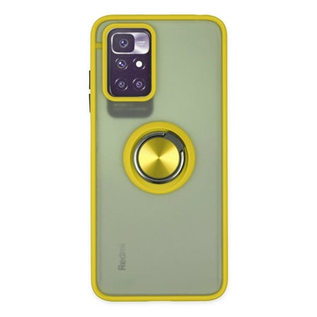 Xiaomi Redmi 10 2022 Kılıf Montreal Yüzüklü Silikon Kapak - Sarı