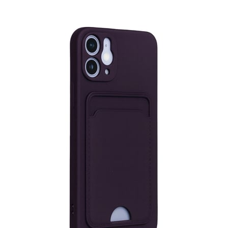 Apple İphone 12 Kılıf Kelvin Kartvizitli Silikon - Derin Mor