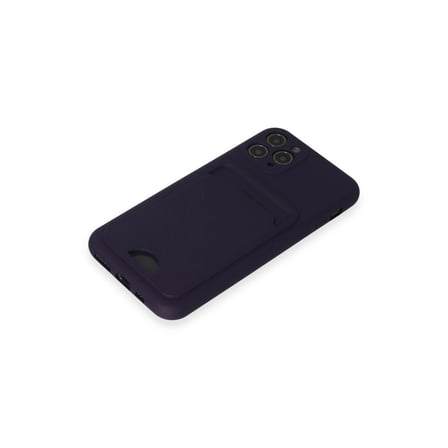 Apple İphone 11 Pro Kılıf Kelvin Kartvizitli Silikon - Derin Mor