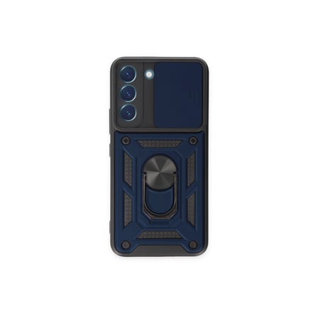 Samsung Uyumlu Galaxy S23 Kılıf Pars Lens Yüzüklü Silikon - Lacivert