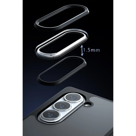 Samsung Uyumlu Galaxy Z Fold 5 Kılıf Blur Fold Kapak - Siyah