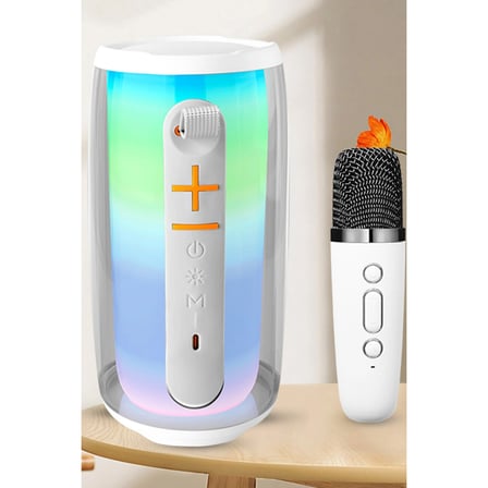 Pluse 6 Mikrofonlu Rgb Kablosuz Hoparlör - Beyaz