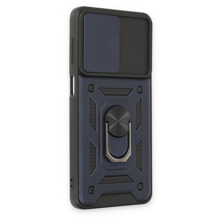 Samsung Uyumlu Galaxy M52 5g Kılıf Pars Lens Yüzüklü Silikon - Lacivert