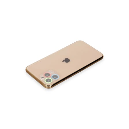 Apple İphone 11 Pro Max Renkli Kamera Lens Koruma Cam - Mavi-yeşil