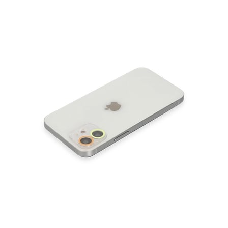 Apple İphone 12 Mini Renkli Kamera Lens Koruma Cam - Sarı-turuncu