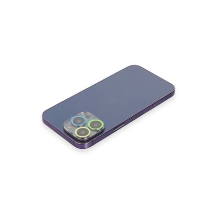 Apple İphone 12 Pro Max Renkli Kamera Lens Koruma Cam - Yeşil-sarı