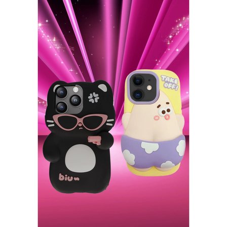 Apple İphone 15 Pro Max Kılıf Poky Karakter Silikon Kapak - Desen 1