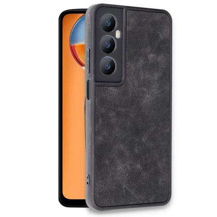 Realme C65 Kılıf Aras Deri Kapak - Siyah