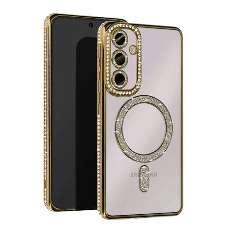 Samsung Galaxy A16 5g Joke Simli Magneticsafe Kılıf - Gold
