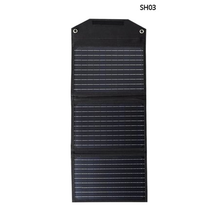 Sh-03 30w Hızlı Şarj Taşınabilir Güneş Enerji Paneli Şarj İstasyonu - Siyah