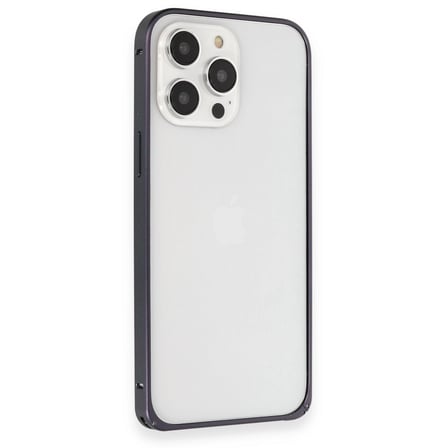 Joko Apple İphone 15 Pro Max Kılıf Metal Bumper Magneticsafe Kapak - Lacivert