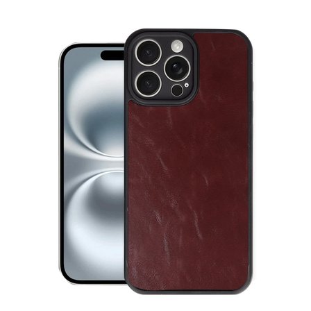 Apple Uyumlu İphone 16 Pro Max Kılıf Aras Deri Kapak - Bordo