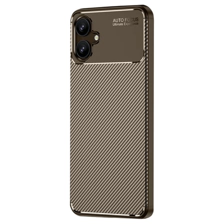 Samsung Uyumlu Galaxy A06 Kılıf Auto Focus Karbon Kapak - Kahverengi