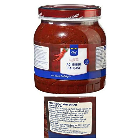 Metro Chef Biber Salçası Acı 1,65KG