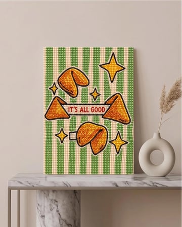 It's all good Pearlstone Tuval Sanat Kiti | Yarım İnci 3D Tablo Boyama Seti | Rhinestone 