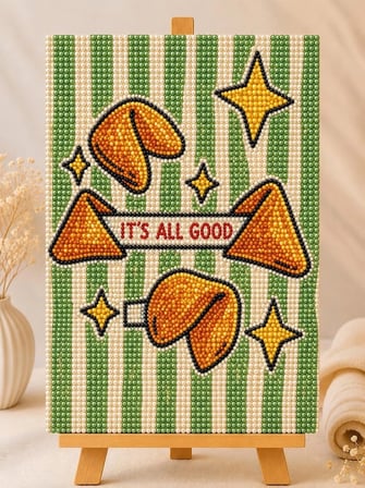 It's all good Pearlstone Tuval Sanat Kiti | Yarım İnci 3D Tablo Boyama Seti | Rhinestone 