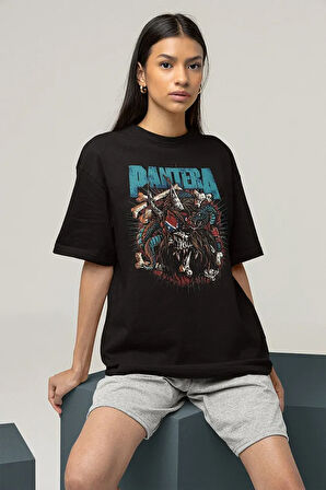 Pantera Rock Metal Müzik Grubu Baskılı Unisex Oversize Tişört