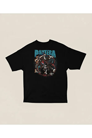 Pantera Rock Metal Müzik Grubu Baskılı Unisex Oversize Tişört