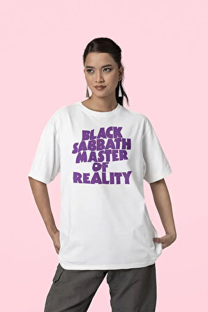 Black Sabbath Master Of Reality Yazılı Unisex Oversize Müzik Grubu Tişört
