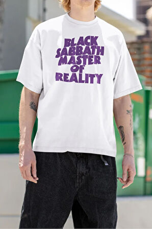 Black Sabbath Master Of Reality Yazılı Unisex Oversize Müzik Grubu Tişört